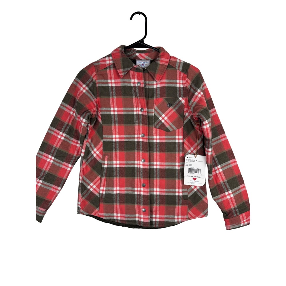 Obermeyer Avery Flannel Jacket Size M Teen Girl Insulator Coral Berm Plaid NWT